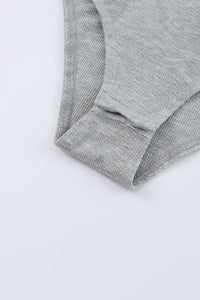 Gray Drop Shoulder Sleeve Oversize Bodysuit