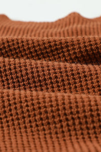 Brown Cross Back Hollow-out Sweater