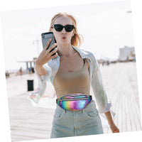 Holographic Fanny Pack Hologram Waist Bag Laser Beach Travel Banana Hip Bum Zip Waist Bags Women Belt Bag For Girls