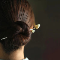 New natural Hetian jade lotus hairpin tiara ladies hair jewelry retro elegant Chinese style hanfu accessories wedding gift