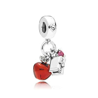 Red Series Christmas Apple Gift  Dangle Charms Beads 925 Sterling Silver Plated Fit Original Heart Bracelet Women Jewelry