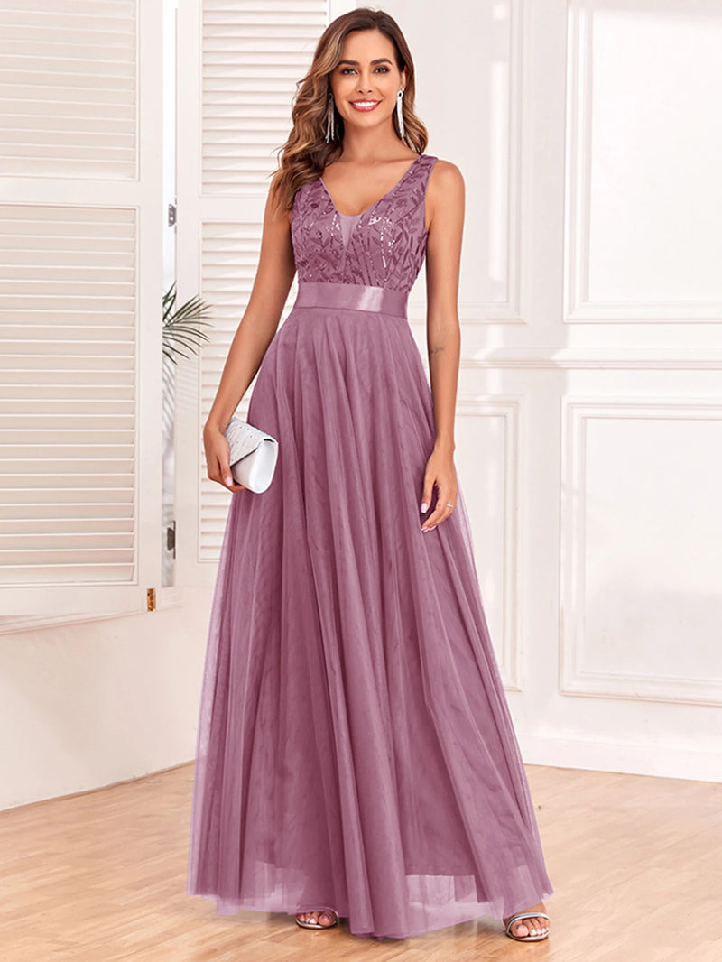 Sexy prom bridesmaid dresses for women elegant mesh birthday evening party dress woman backless maxi sequin summer dress vestido