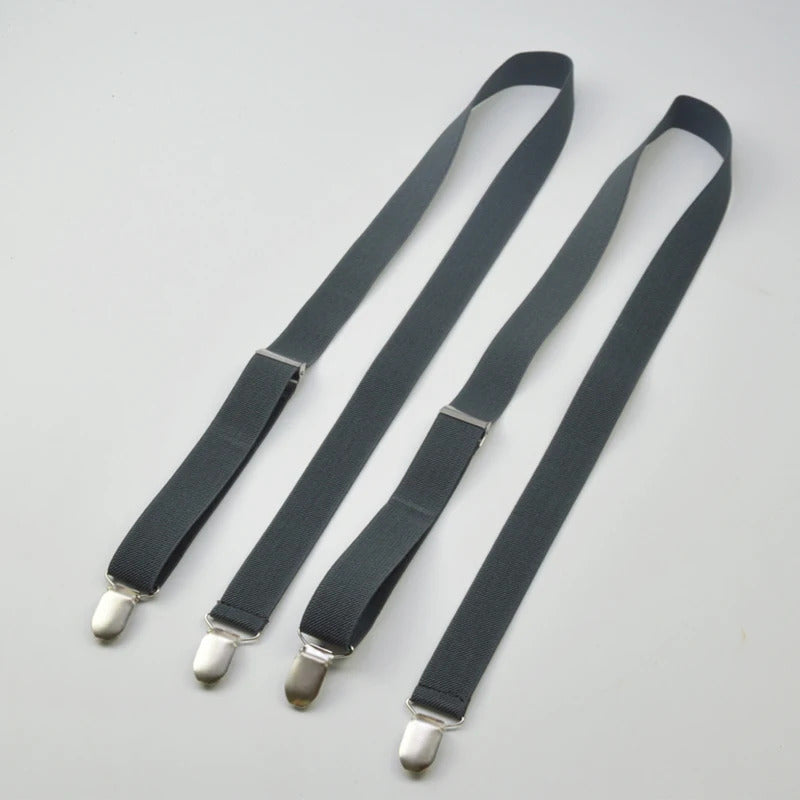 4  clips black no cross suspenders for women adult 2.5cm  pants with adjustable suspender Adjustable Elastic Trouser grey