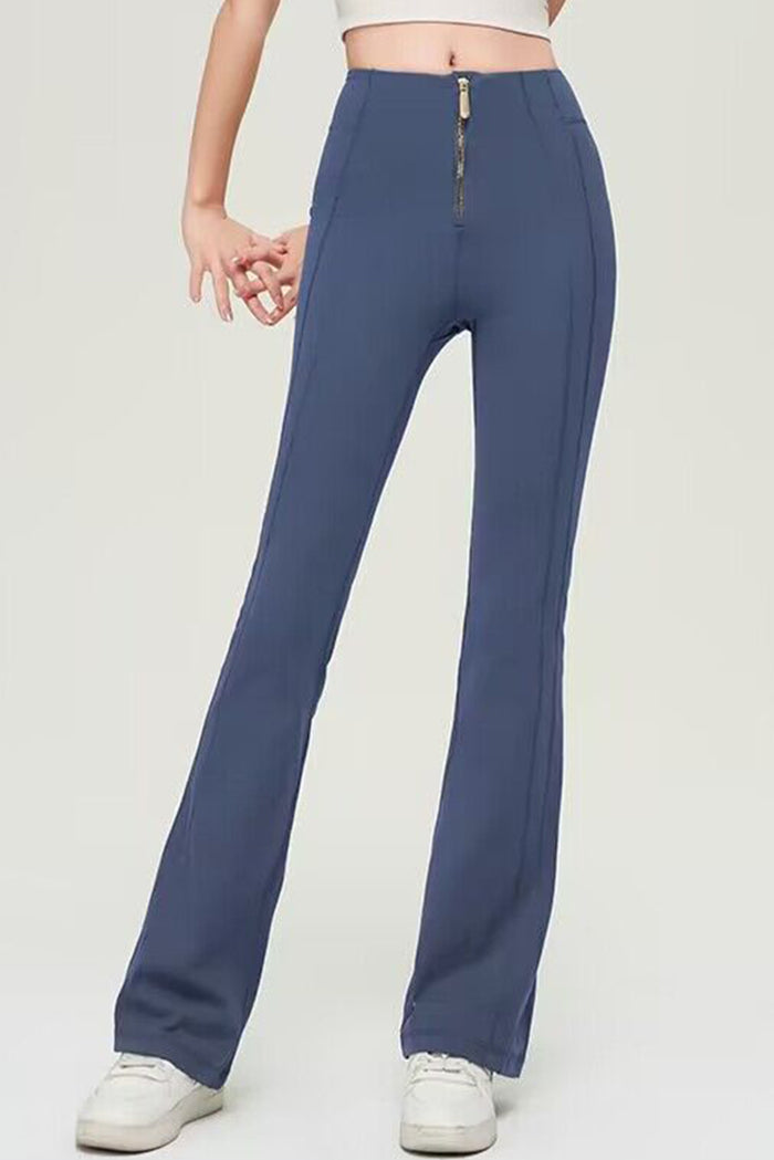 Ashleigh Blue Front Zipped Flare Leggings