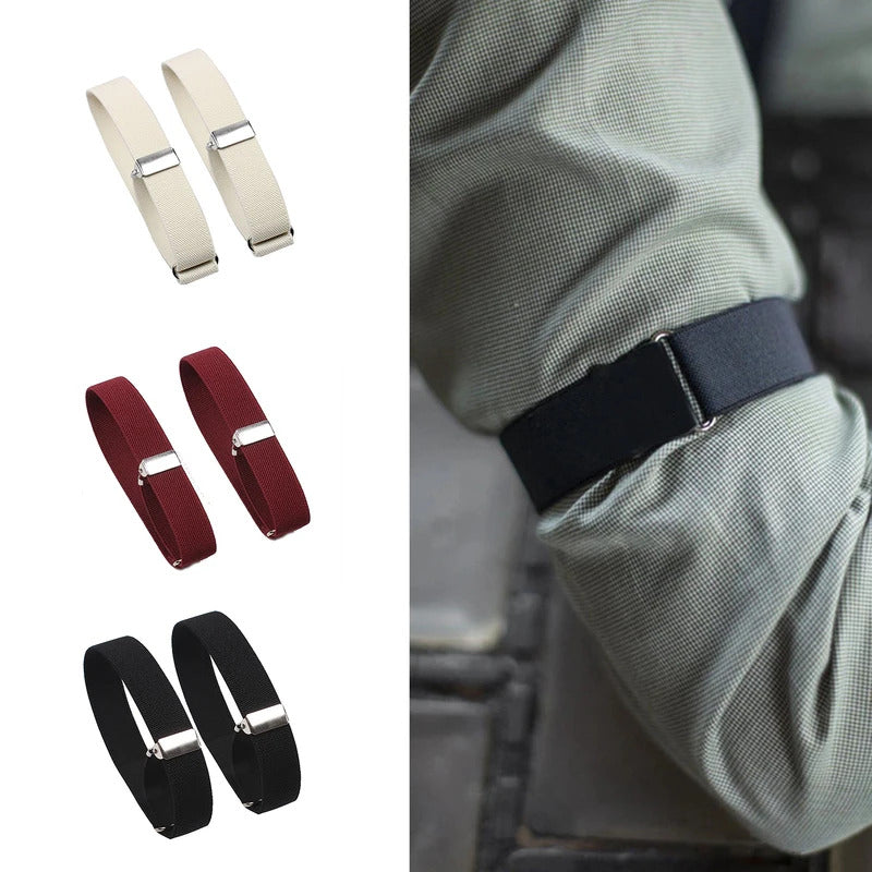 1 Pair Elastic Adjustable Armband Anti-Slip Shirt Sleeve Holders Arm Band Sleeve Bracelet Anti-Slip Shirt Sleeve Holders