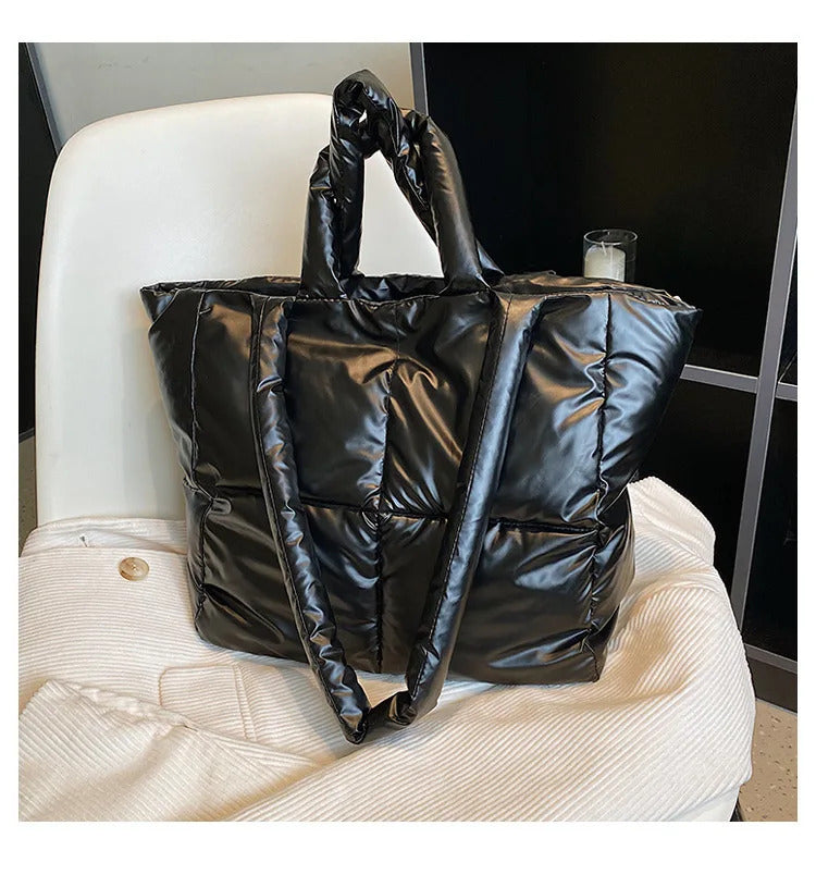 Handbag Female Large-capacity Bag Female New Tide Fashion Shoulder Bag Fall And Winter Cotton Bag Hundred Tote Bag