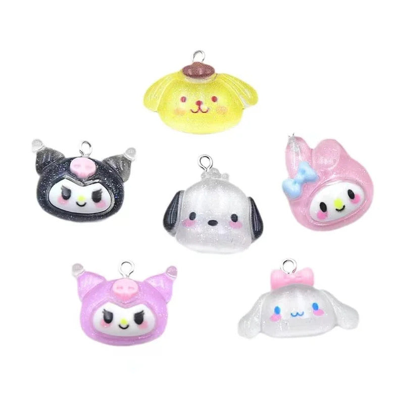 10pcs  Simulated Cute  Rabbits Dogs Cats Resin Charms Accessory Pendants Handmade  Jewelry DIY Earring Necklace