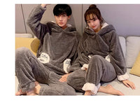 New 2022 Couple Pajamas Set Women's Thickened Fleece-lined Coral Velvet Couple Sleepwear For Spring Autumn Winter Homewear