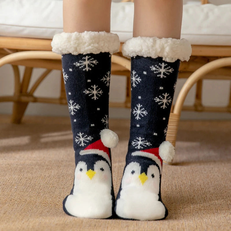 2024 New Cute Warm Socks Thicken Plus Winter Women Fuzzy Socks Christmas Kawaii Stocking Xmas Gift Home Floor Room Funny Sock