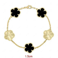 925 Sterling Silver Bracelet with Multiple Stones, Lucky Clover High Quality Elegant Classic Ladies Party Dating Birthday Gift