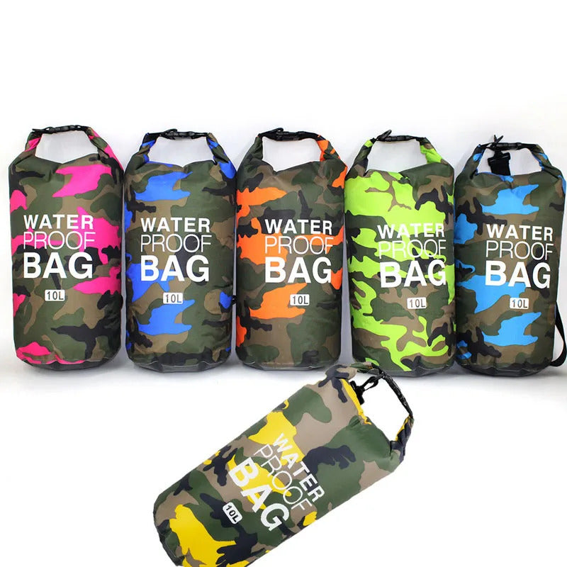 2/5/10/15/30L Outdoor Camouflage Waterproof Dry Bags Portable Rafting Diving Dry Bag Sack PVC Swimming Bags for River Trekking