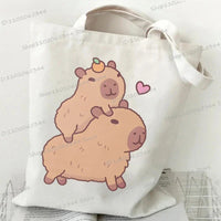 Bobo Tea Capybara Graphics Women Handbags Harajuku Animal Shoulder Bag Fashion Cartoon Tote Shopping Bag Side Bag for Ladies