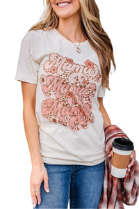 White Mama Flower Leopard Graphic Tee