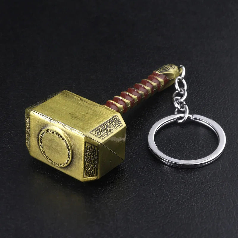 Thor Hammer Metal Keychain Movie Key Ring Cosplay Prop Key Holder For Fans Bag Ornament Car Pendant Gift