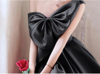 Customized Elegant Temperament Prom Vestidos Bow Draped One-shoulder Strapless Cross Lace Up Graduation Dress Trendy Party Eveni