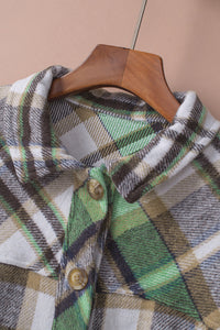 Green Plaid Shacket with Pocket