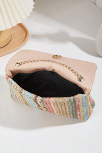 Apricot Bohemian Woven Gold Chain Shoulder Bag