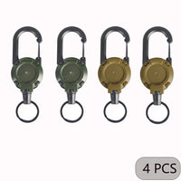 1/2/4/8pcs Extendable Retractable Holders Keychain Badge Reels Heavy Duty Clip With Carabiner Key Chain For Men Outdoor Bags