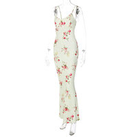 Dulzura Sexy Y2K Clothes Floral Print Sleeveless Backless Bodycon Maxi Dresses For Women 2023 Club Birthday Party Elegant Outfit