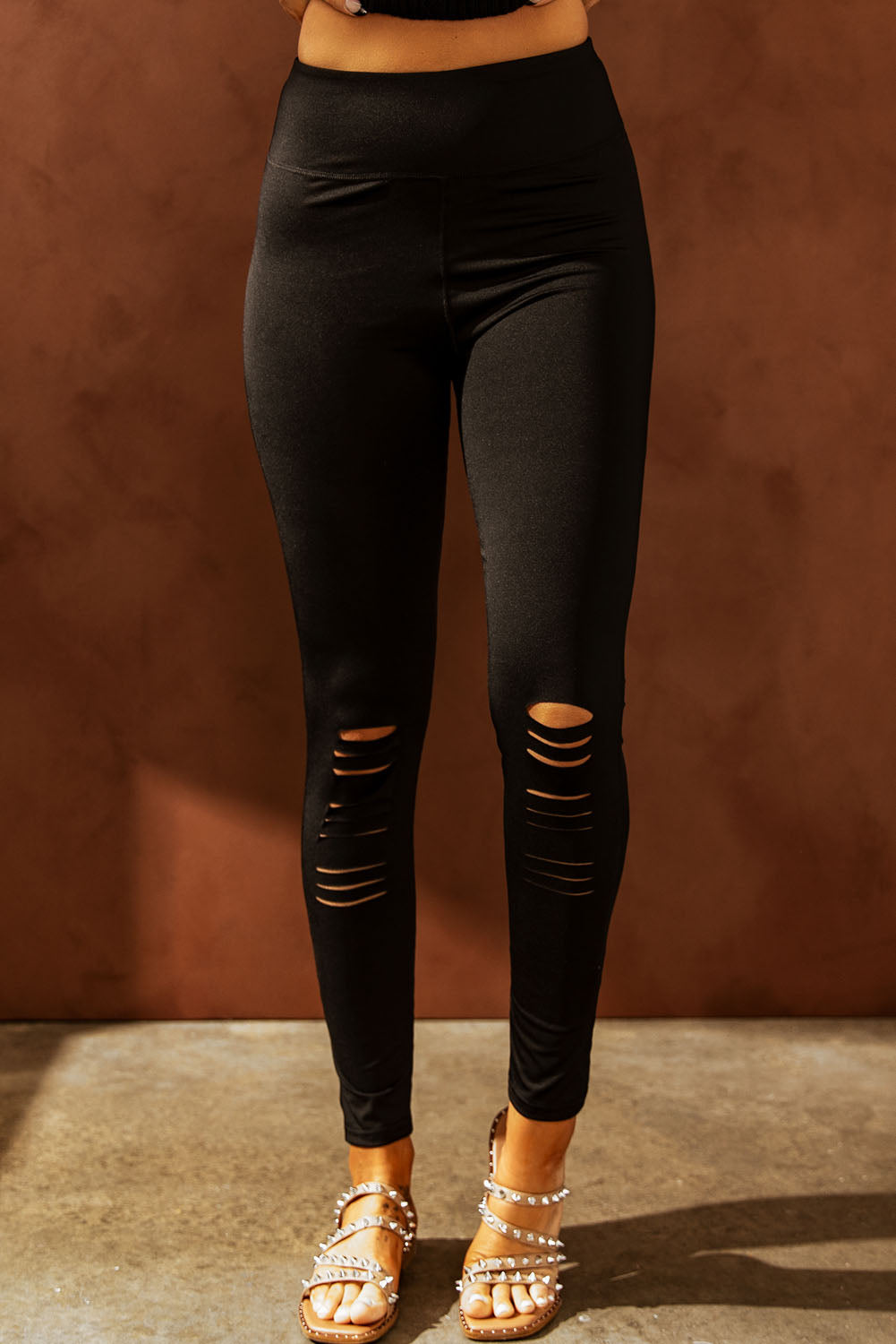 Rose Red Cut-out Skinny High Waist Leggings