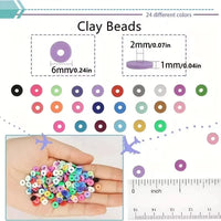 14400/4200/2400pcs Assorted Polymer Clay Beads Kit for DIY Jewelry Making - Handmade Craft for Bracelet, Necklace, Earrings