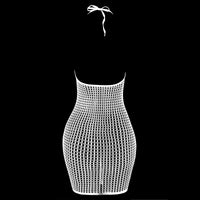 1PC Women Sexy Fishnet Cover Up Without Bikini Hollow Out See Through Bodycon Dress Beachwear Summer Women's Swimwear DS140