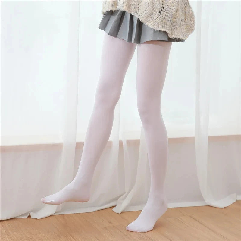 120D Lolita Thigh High Stockings Milk White Thigh Nylon Pantyhose Girls Sweet Sexy Tights For Women Tights