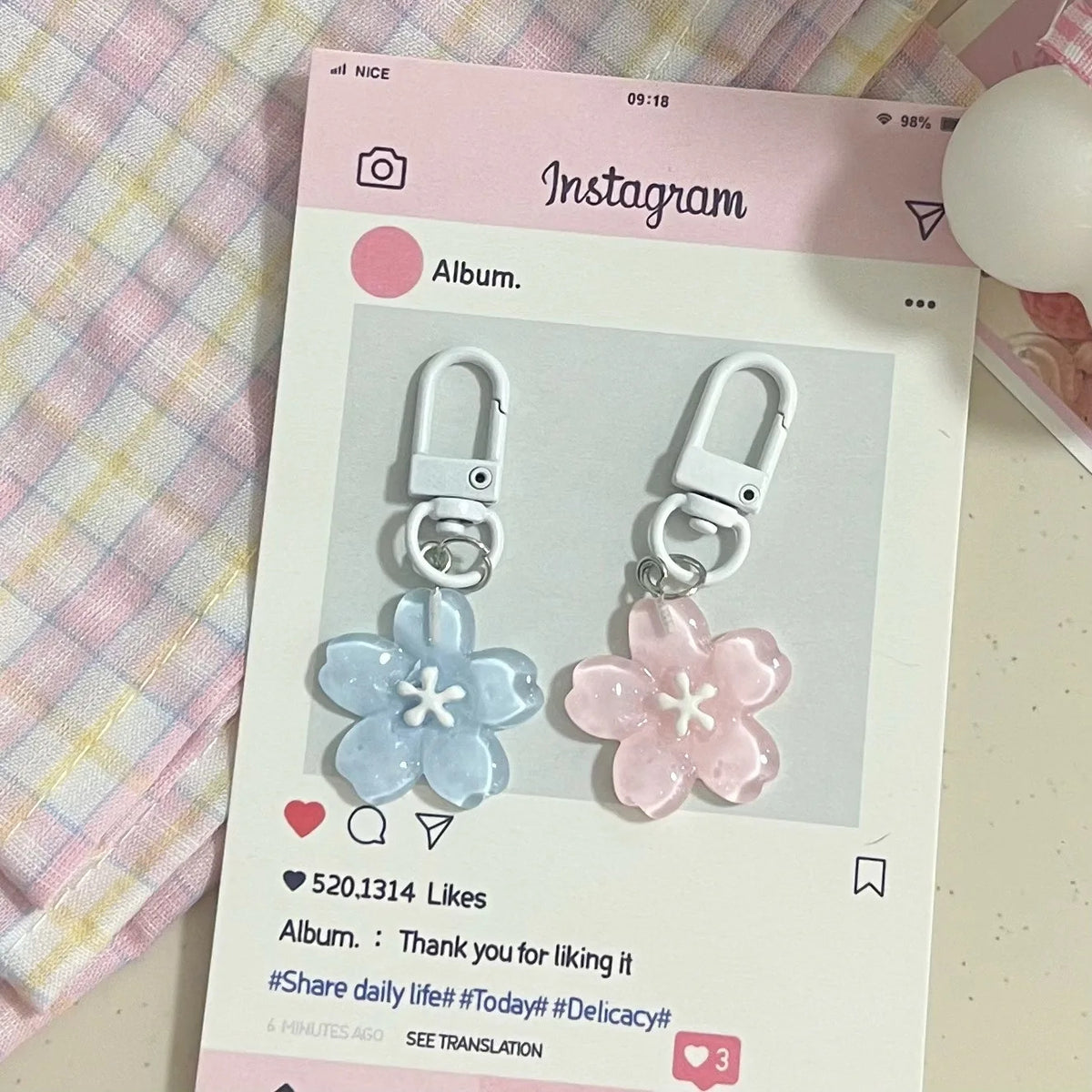 Simulated Sakura Key Chain Resin Cherry Blossom Jelly Sakura Pendant Keyring Keyring Romantic Translucent Flower Doll Pendants