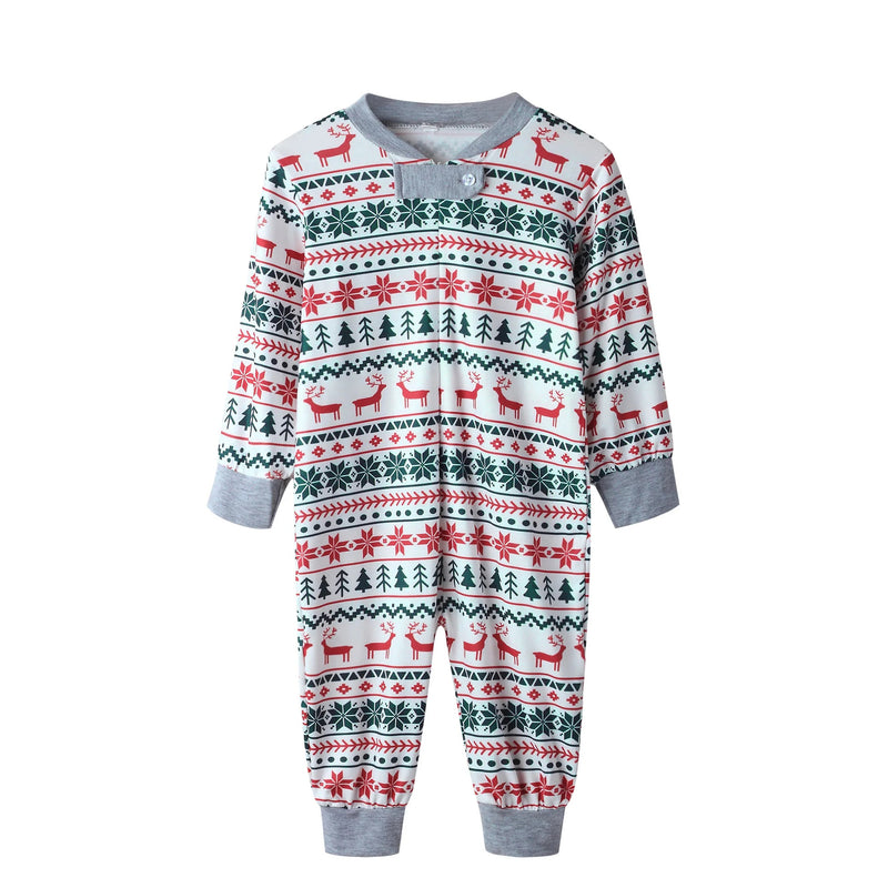 Christmas Family Matching Pajamas Set 2023 Mom Dad Kids Elk Print 2Pcs Clothes Baby Romper Family Look Soft Sleepwear Xmas Gift