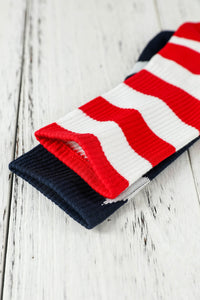 Fiery Red USA Star and Striped Pattern Crew Socks