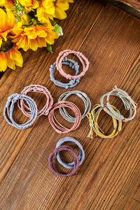 Pink Multicolour 20pcs Boho Knotted Hair Ties