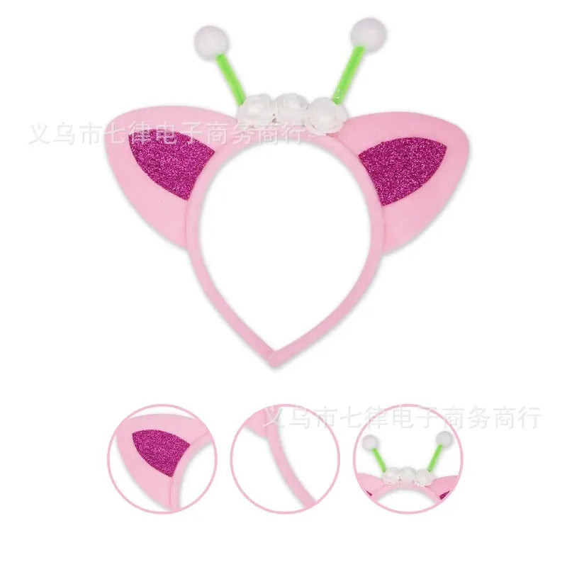 Gabby Dollhouse Headband Lovely Kitten Cat Ears Plush Hair Hoop Cosplay Anime Character Hairband Girl Halloween Christmas Gift