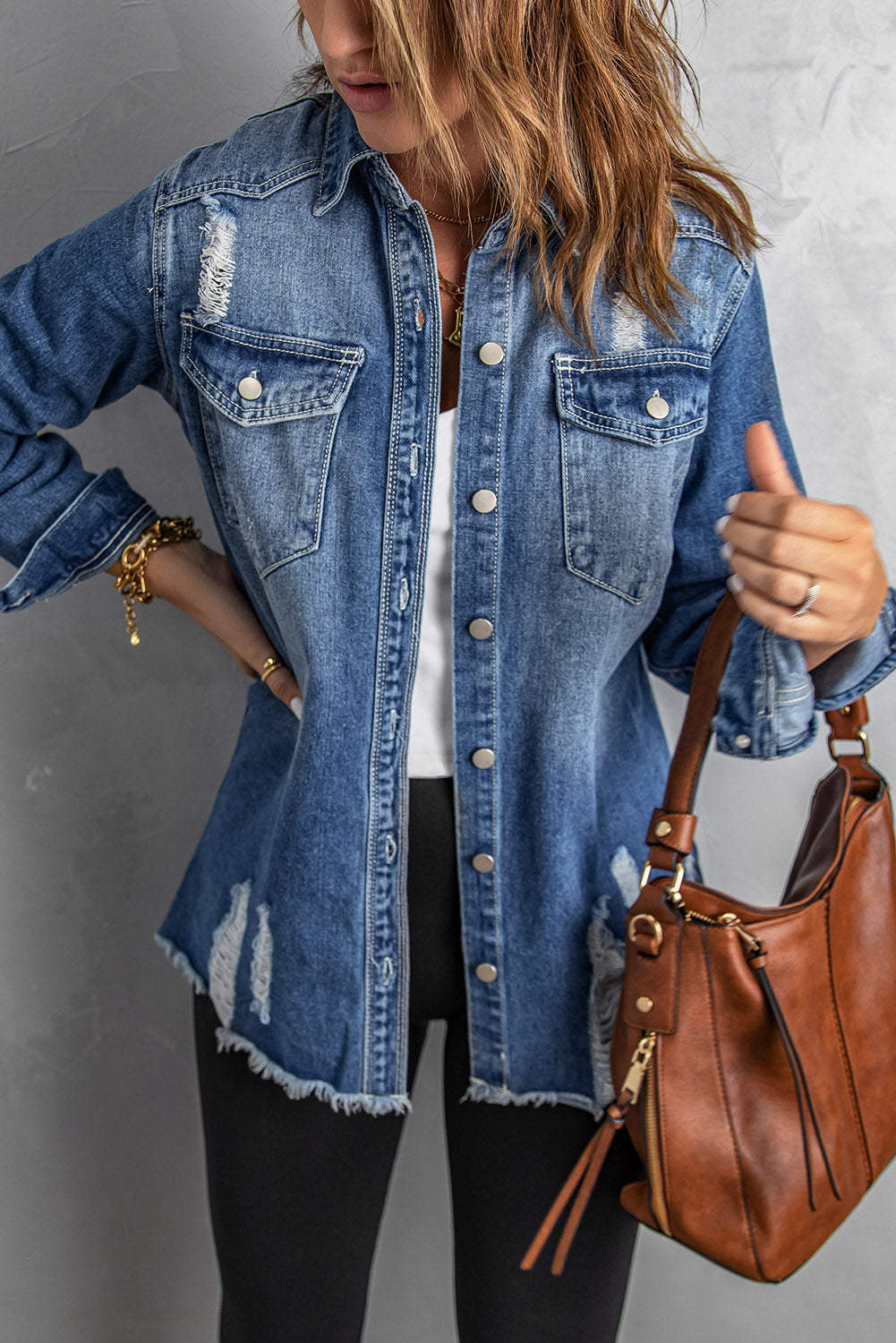 Blank Apparel - Blue Distressed Denim Jacket