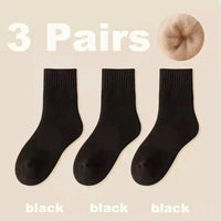 3 Pairs Women Socks Wool Autumn Winter Warm Snow Markron Color Thick Plush Hairy Soft Postpartum Stockings Floor Sleep Socks