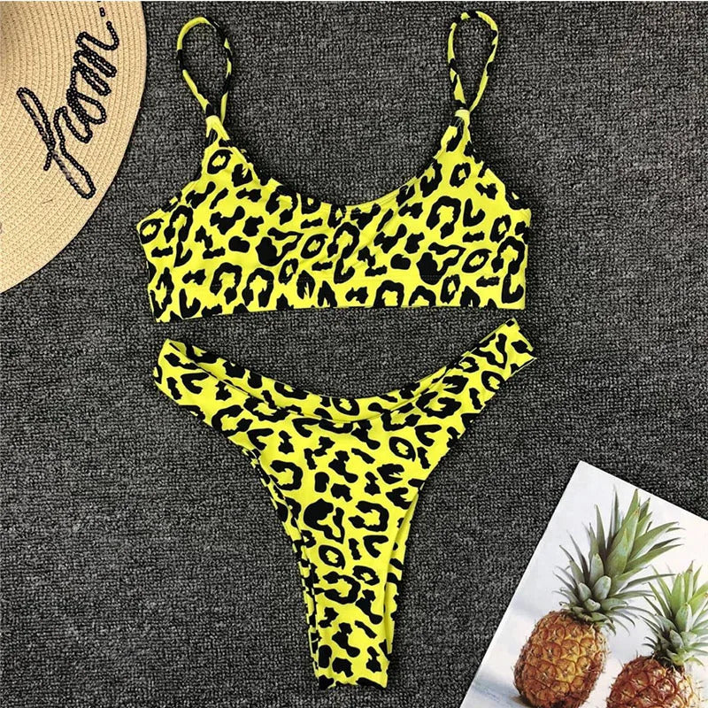 Colors 2024 Sexy Leopard Bikini Women Swimwear Female Swimsuit Two-pieces Bikini set Brazilian Bather Bathing Suit Swim