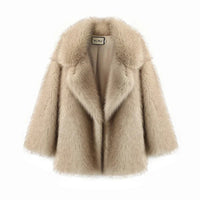 2025 Women Ins Hot Fluffy Fox Fur Jacket Female Oversized Gradient Fur Coat Girls Fashion Autumn Winter Thick Warm Outerwear