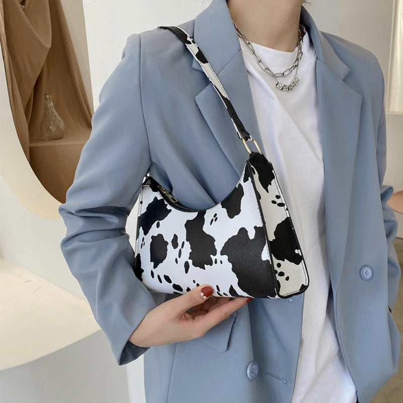 Summer New Shoulder Bags for Women High Quality Zebra Underarm Handbags PU Leather Leopard Armpit Purse Bag