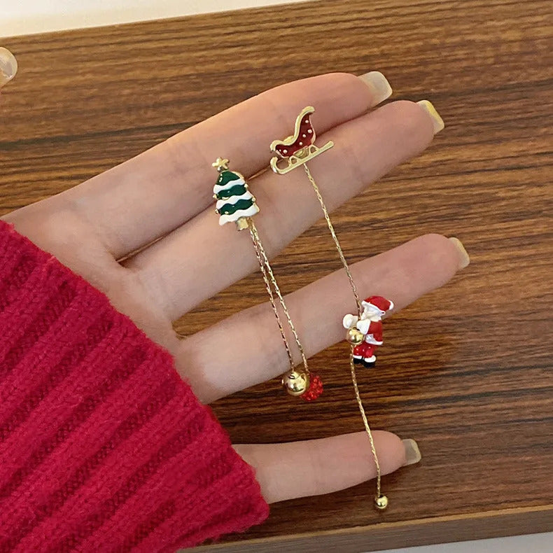 New Trendy Statement Christmas Tree Earrings For Women Santa Claus Snowman Drop Earrings Jewelry Girls Christmas Gifts Wholesale