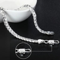 Fine 925 Sterling Silver Noble Nice Chain Solid Bracelet for Women Men Charms Party Gift Wedding Fashion Jewelry Hot Model