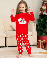 New 2024 Snowflake Bear Christmas family dress printed home dress pajamas 2 sets &3-24 months boy baby girl baby jumpsuit