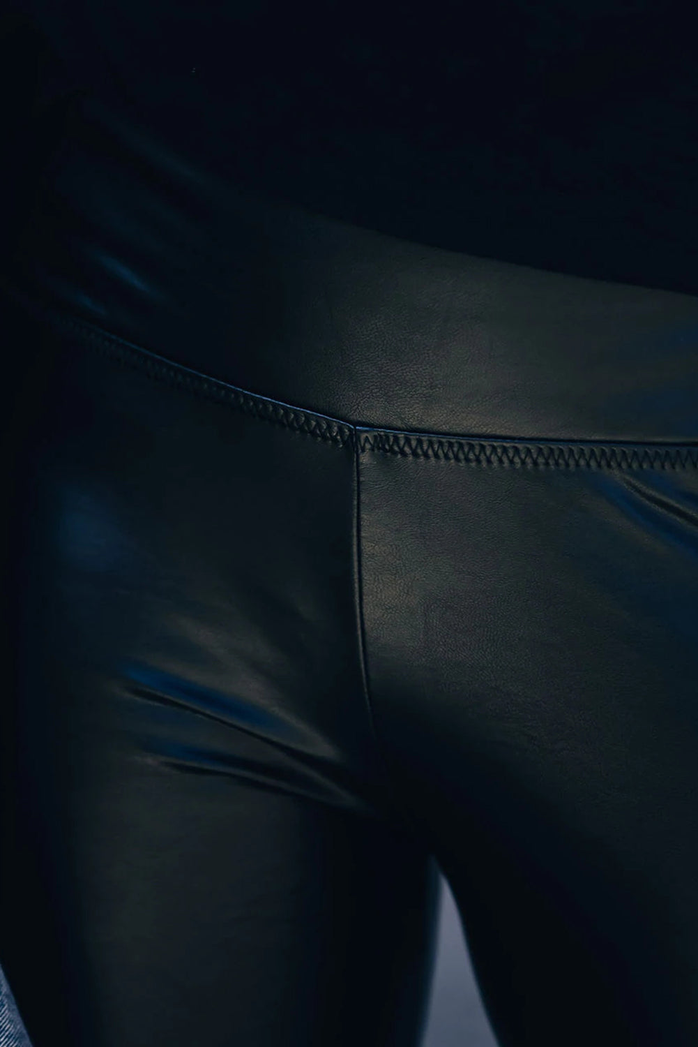 Black Faux Leather High Waist Leggings