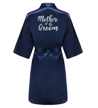 Satin Silk Robes Plus Size Wedding Bathrobe Bride Bridesmaid Mother Maid of Honor Gown Women Clothing Sleepwear Navy Blue