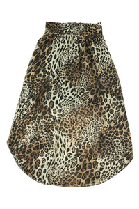 Smocked Waist Leopard Skirt