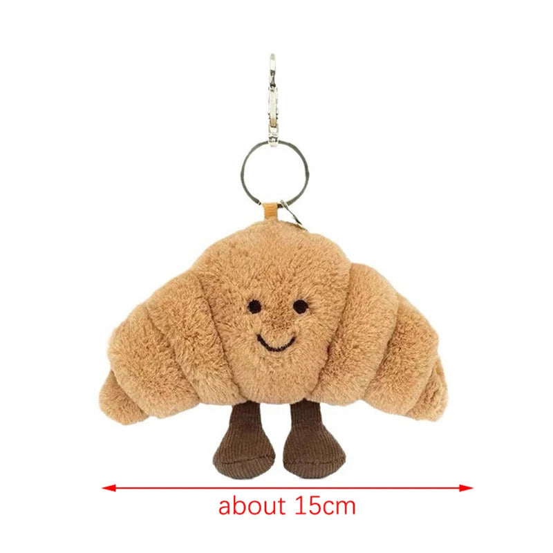 Kawaii Bread Plush Pendant Toy Creative Croissants Roll Bread Plush Doll Keychain Decoration Backpack Pendant Gift