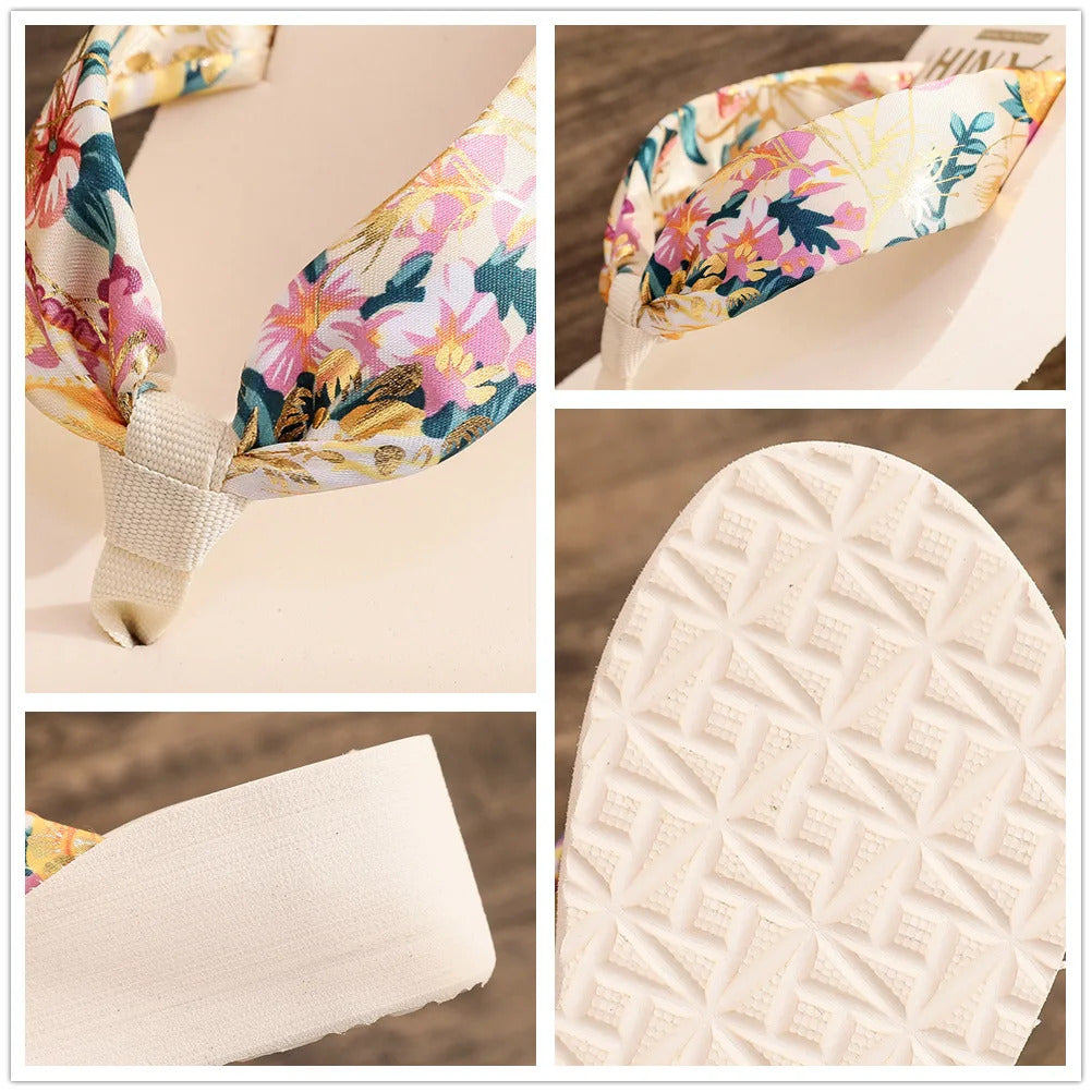 2024 Fashion Women Flip Flops Summer Beach Platform Slippers Casual Outside Wedges Sandals Summer Women Shoes