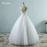 Customized ZJ9076 Ball Gown Spaghetti Straps White Ivory Tulle Pearls Bridal Dress For Wedding Dresses 2025 Marriage