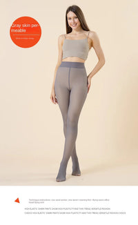 Winter Sexy Thermal Pantyhose Women Fleece Tights Ladies Translucent Fake Thermal Stockings Winter Warm Leggings Fleece Panty