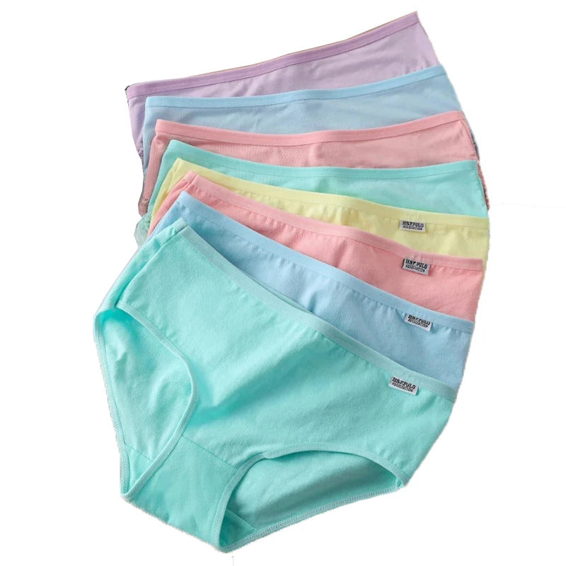 7Pcs For Woman Cotton Underpants Sexy Soft Breathable Briefs Female Panties Girls Cute Solid Color Underwear Women Panties Hot