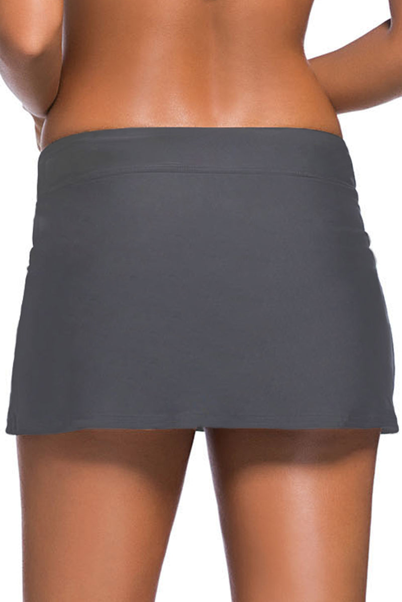 Plus Size Grey Skirted Swim Bikini Bottom