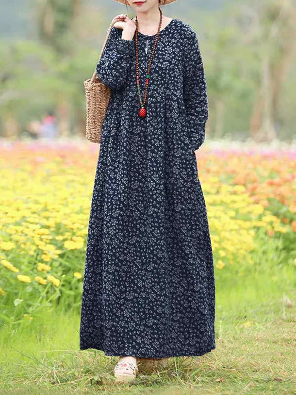 Vintage Women's Floral Printed Dress 2024 ZANZEA Autumn Long Dresses Casual Long Sleeve Maxi Vestidos Female Robe Oversized